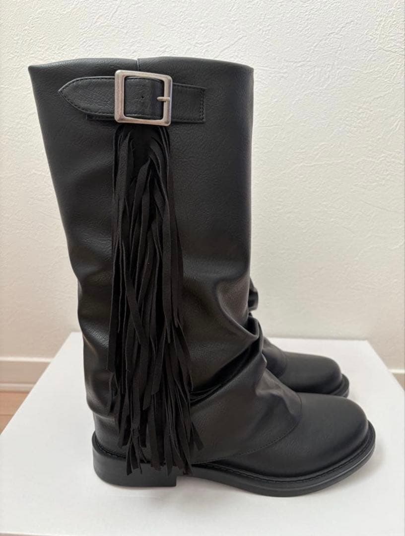 【新品】 LAGUA GEM FRINGE POINT ブーツ フリンジ　M