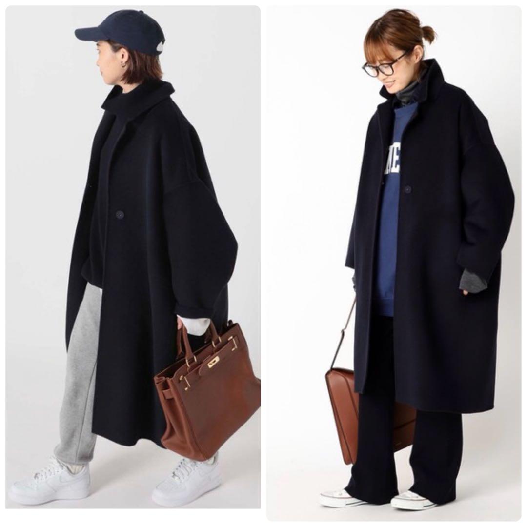 極美品✨定価8.2万　ドゥーズィエムクラス　ウールアンゴラリバーコート　ネイビー