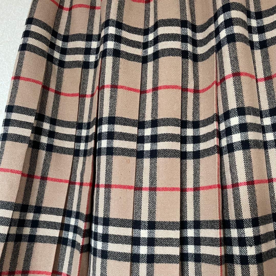 80s Burberry ノバチェック ウール　プリーツスカート　ロング