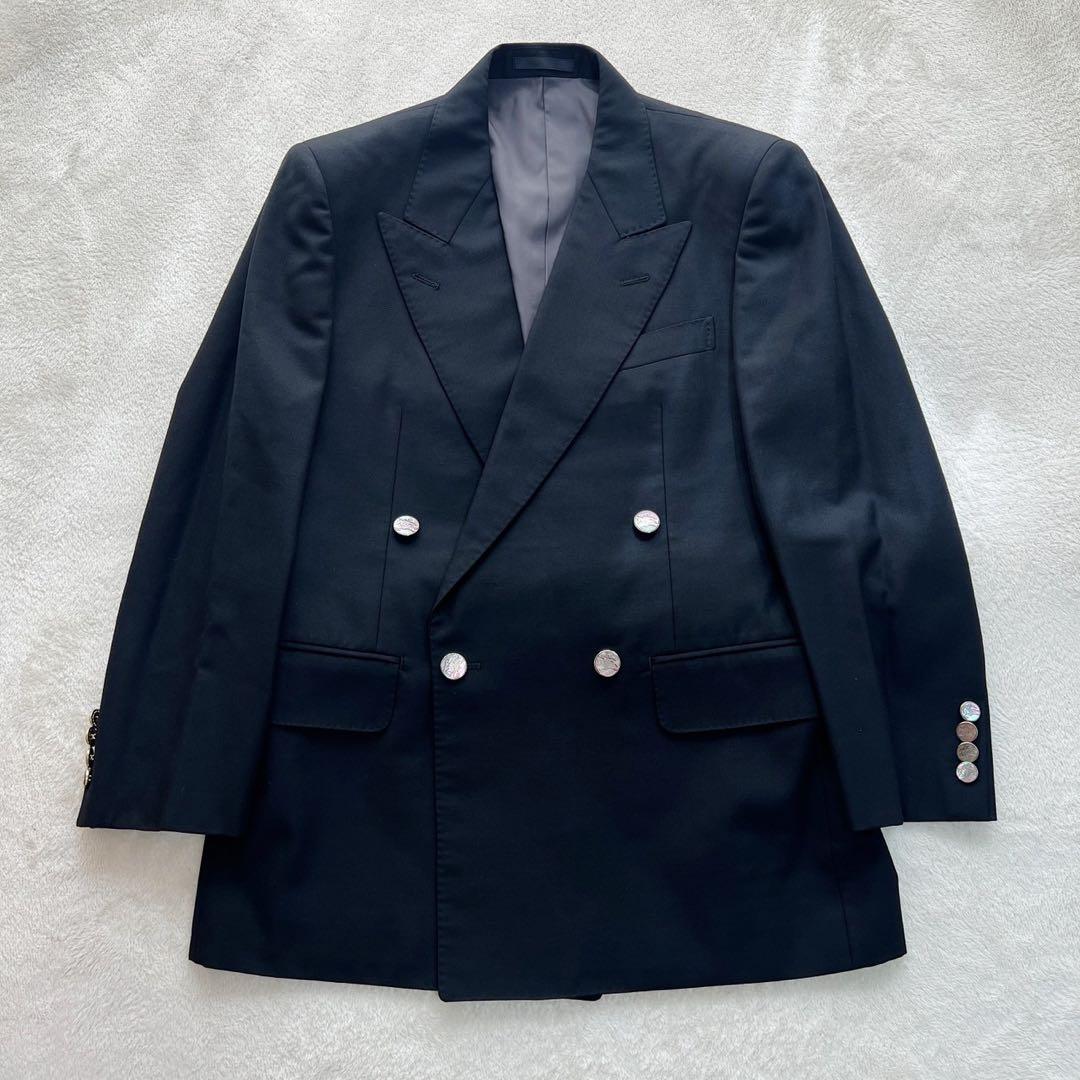 BURBERRYS バーバリー　ダブルスーツセットアップ　銀ボタン　M位　黒