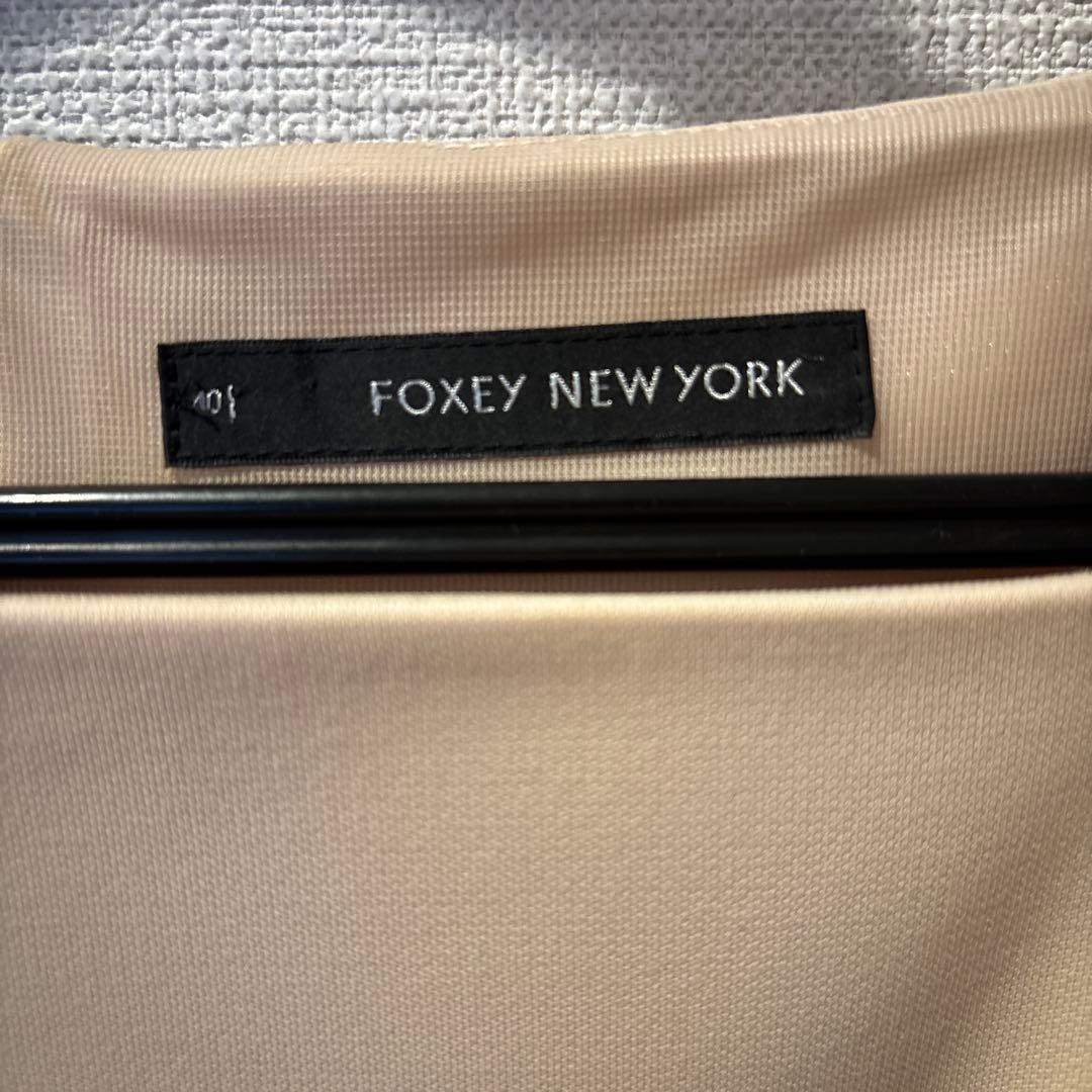 値下げ！FOXEY NEW YORK ノースリーブワンピース ベージュ 40