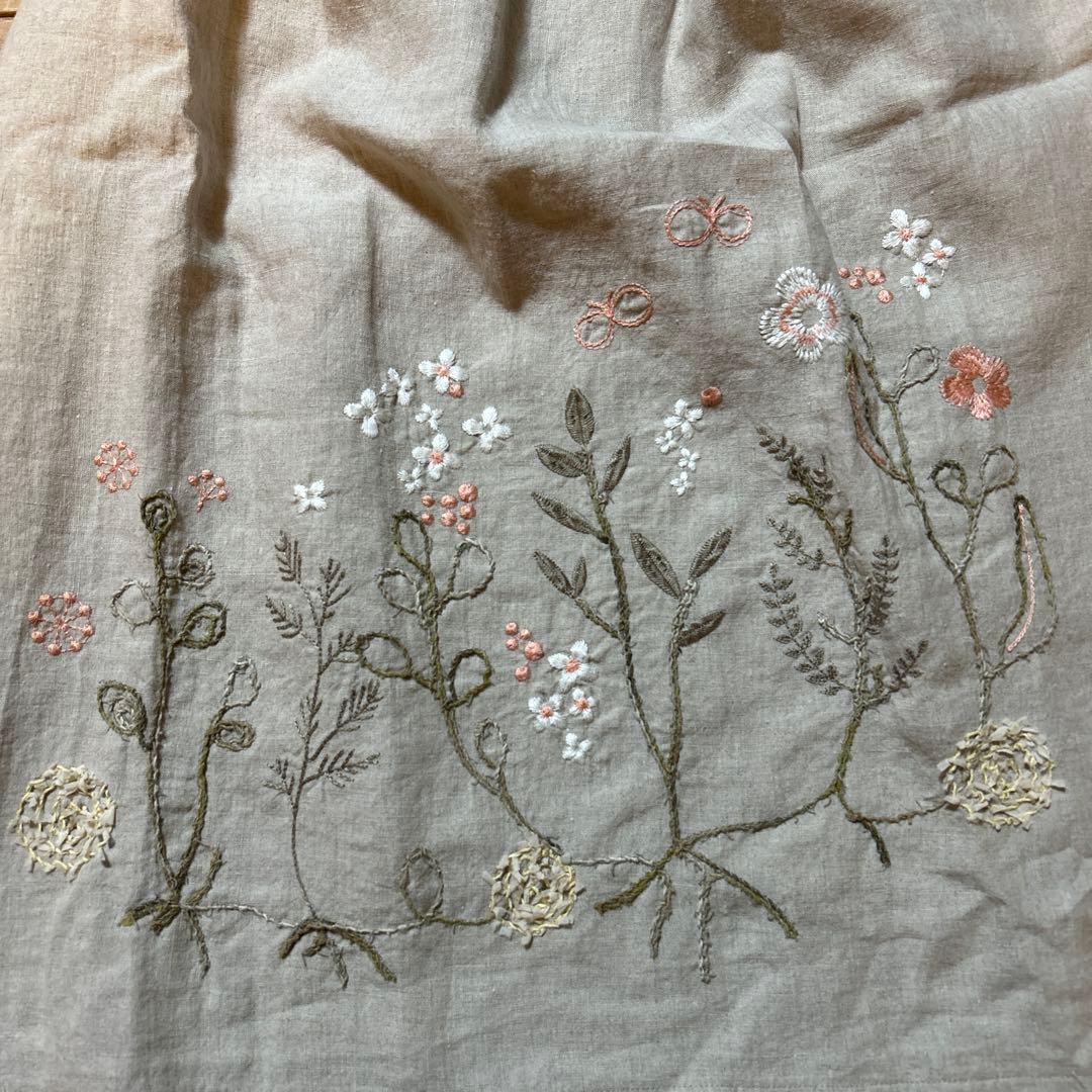 【Masaki Kyoko】花柄刺繍レース付きフレアスカート