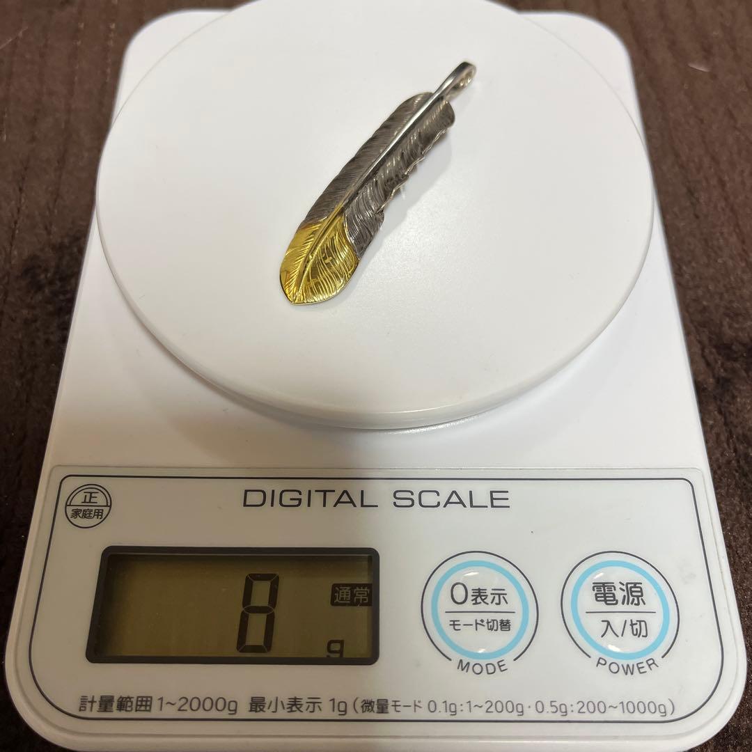 K18 18金　シルバー925 ファッションボニータ製　先金特大フェザー左向き