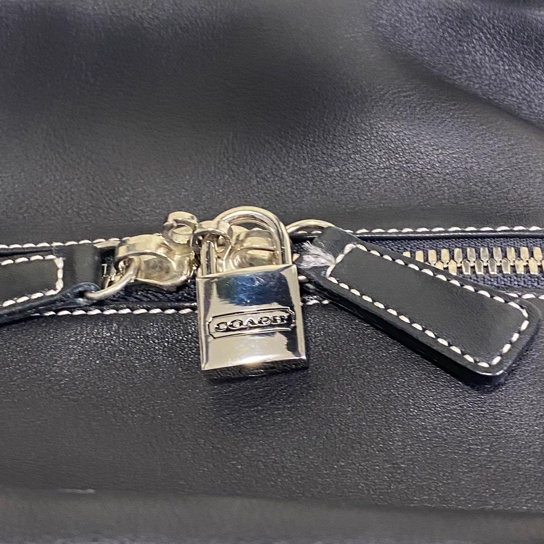 【美品／希少】OLD COACH ボストンバッグ ブラック オールレザー 南京錠