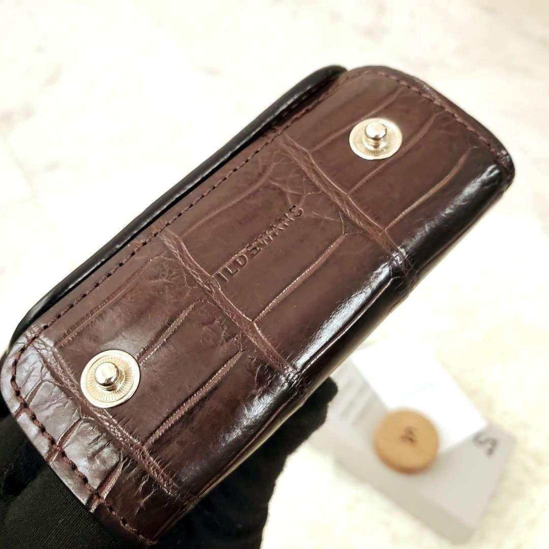 美品 希少モデル ワイルドスワンズ キーケース 付属品有 クリッパー クロコ 茶