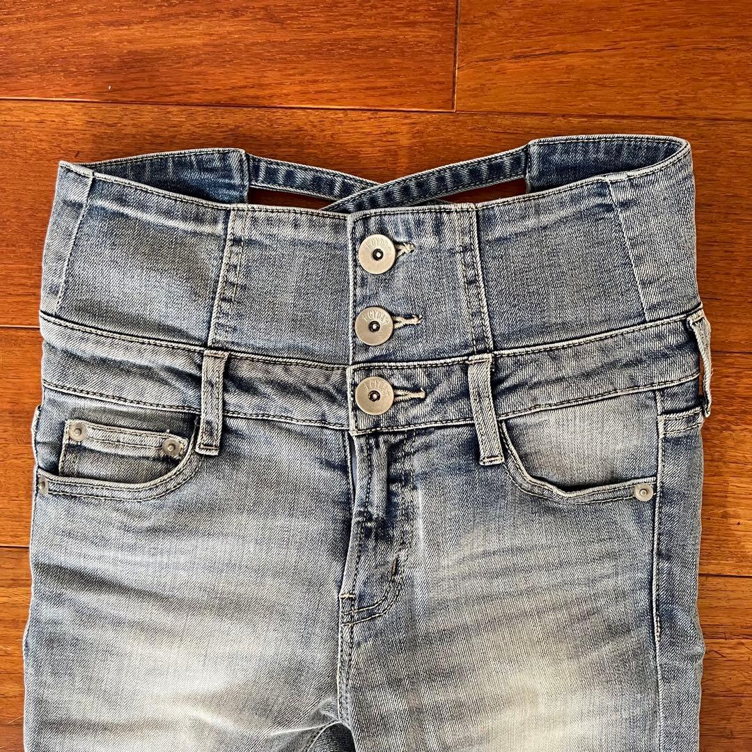 完売品　ジェイダ　 ハイウエスト　ウエストクロス　スキニーデニムパンツ