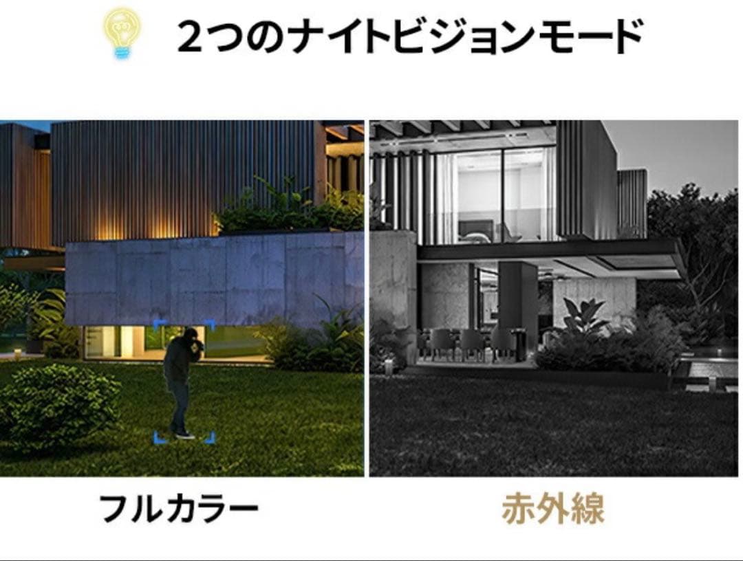 防犯カメラ ライト付き 屋外 屋内 wi-fi スマホ通知 監視カメラ IP65