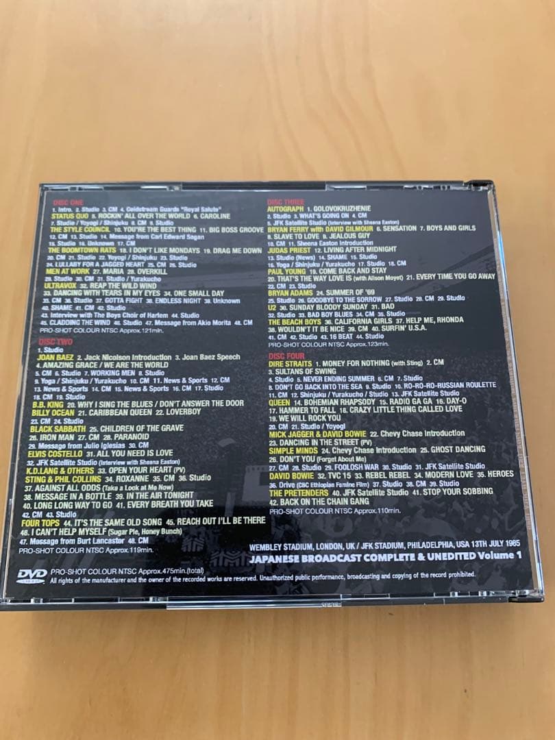 LIVE AID JAPANESE BROADCAST 日本語放送8DVD