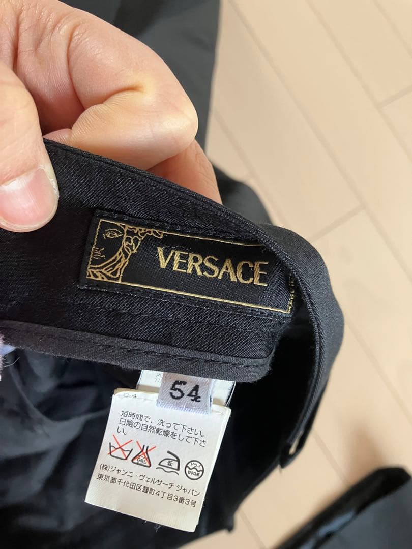 古*N様 versace黒スーツ 刺繍付きジャケットとパンツセット　シルク