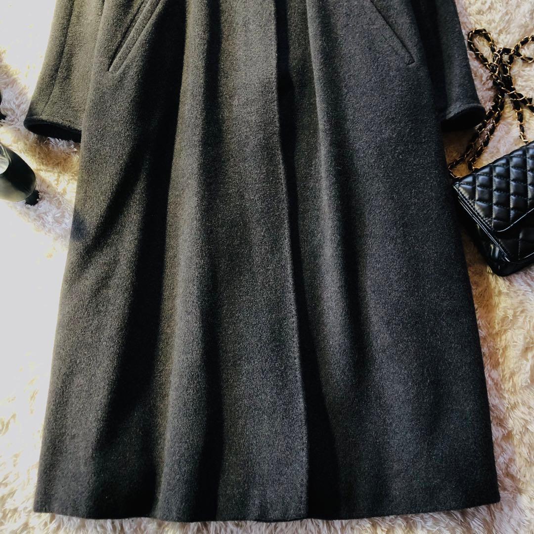 美品✨マックスマーラ ロングコート マキシ丈 カシミヤ 白タグ グレー 38