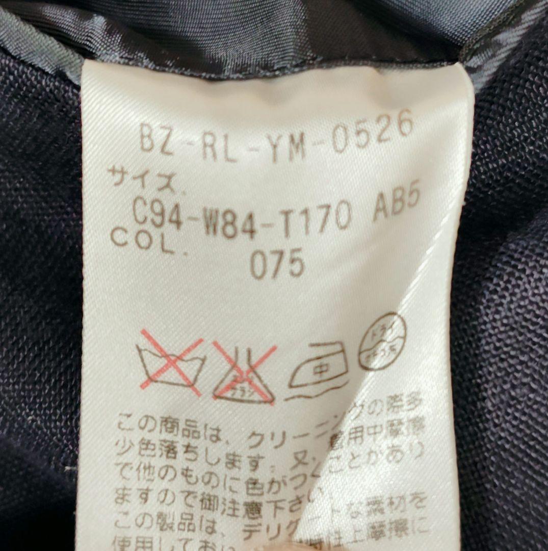 希少 ポロラルフローレン 紺ブレ リネン100% 金ボタン 刻印 AB5 日本製