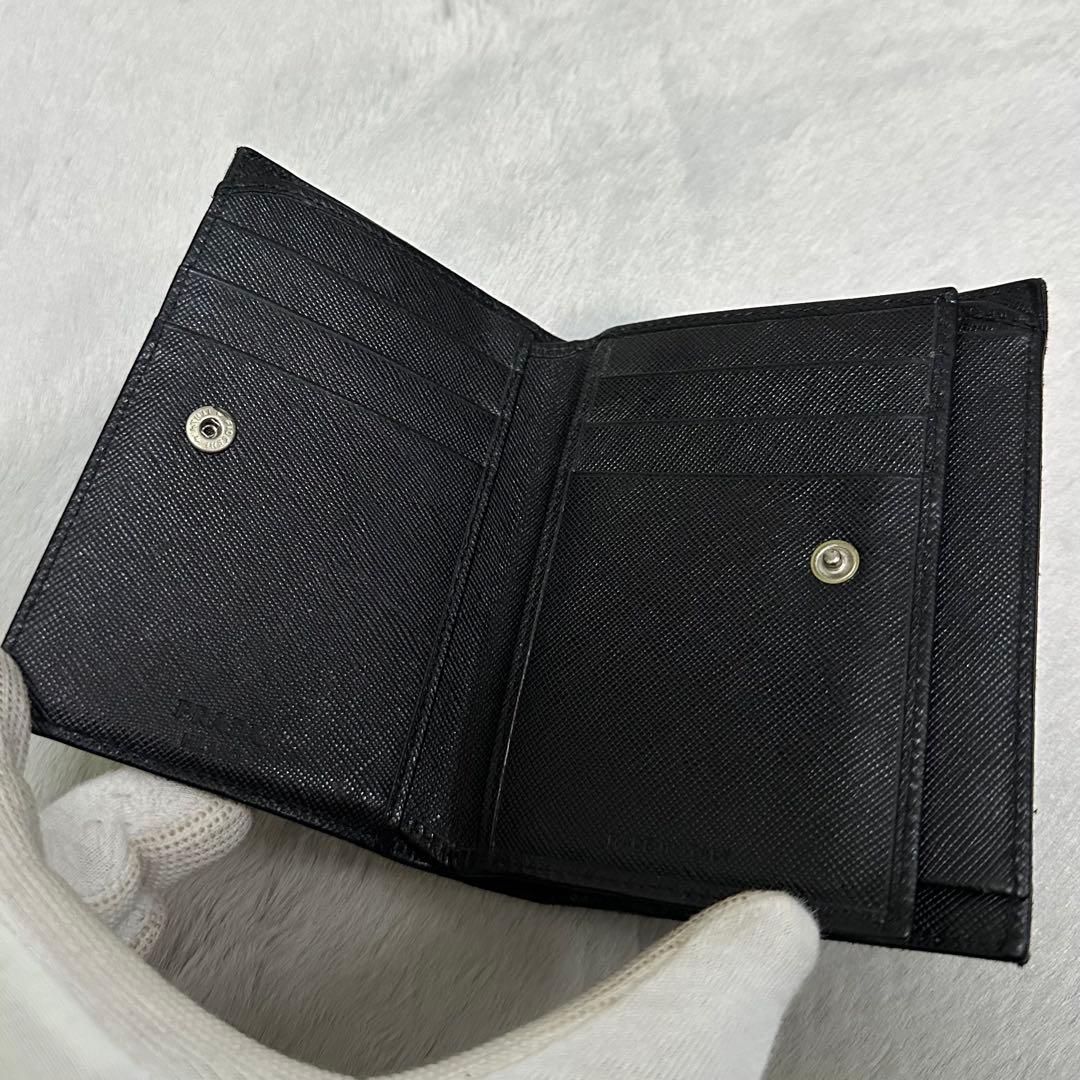 PRADA プラダ　折り財布　テスート　三角ロゴ　ナイロン　ブラック