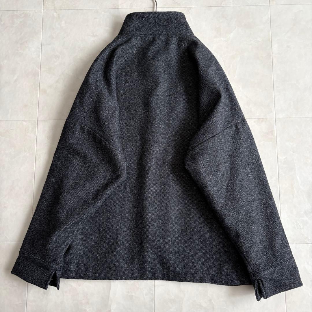 美品✨ 08Mab ウール混スタンドカラージャケット チャコール ショート F