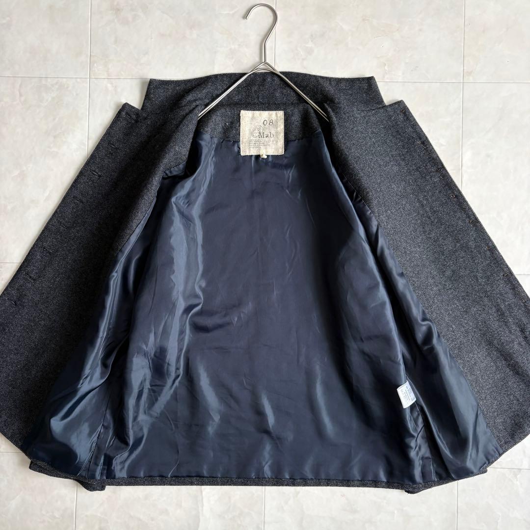 美品✨ 08Mab ウール混スタンドカラージャケット チャコール ショート F
