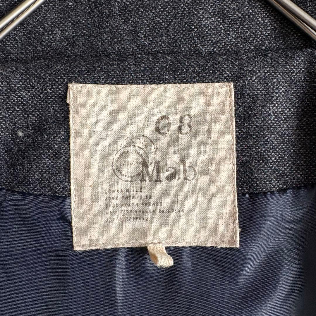 美品✨ 08Mab ウール混スタンドカラージャケット チャコール ショート F
