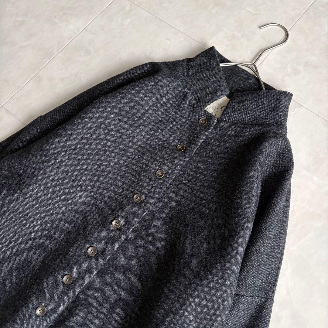 美品✨ 08Mab ウール混スタンドカラージャケット チャコール ショート F