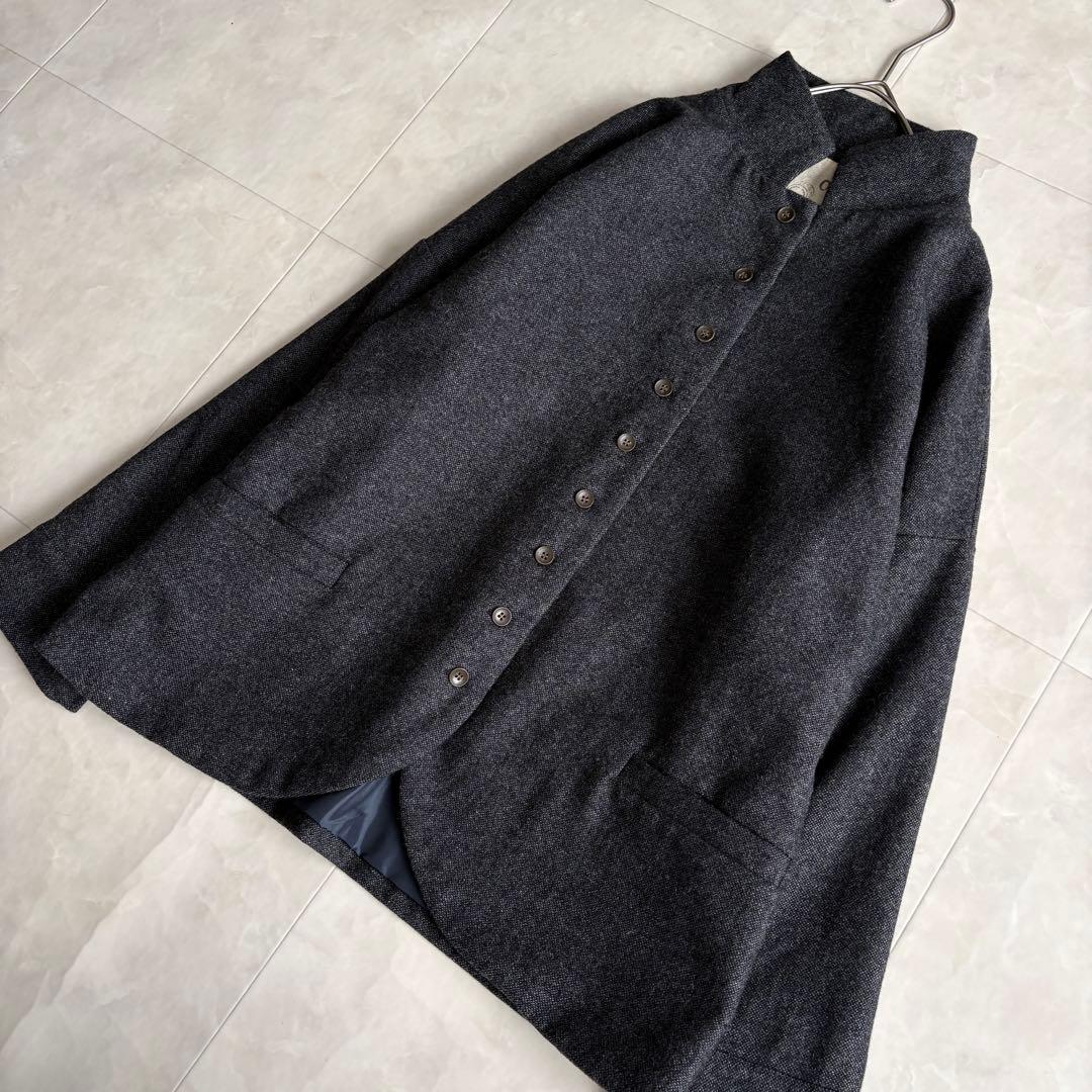 美品✨ 08Mab ウール混スタンドカラージャケット チャコール ショート F