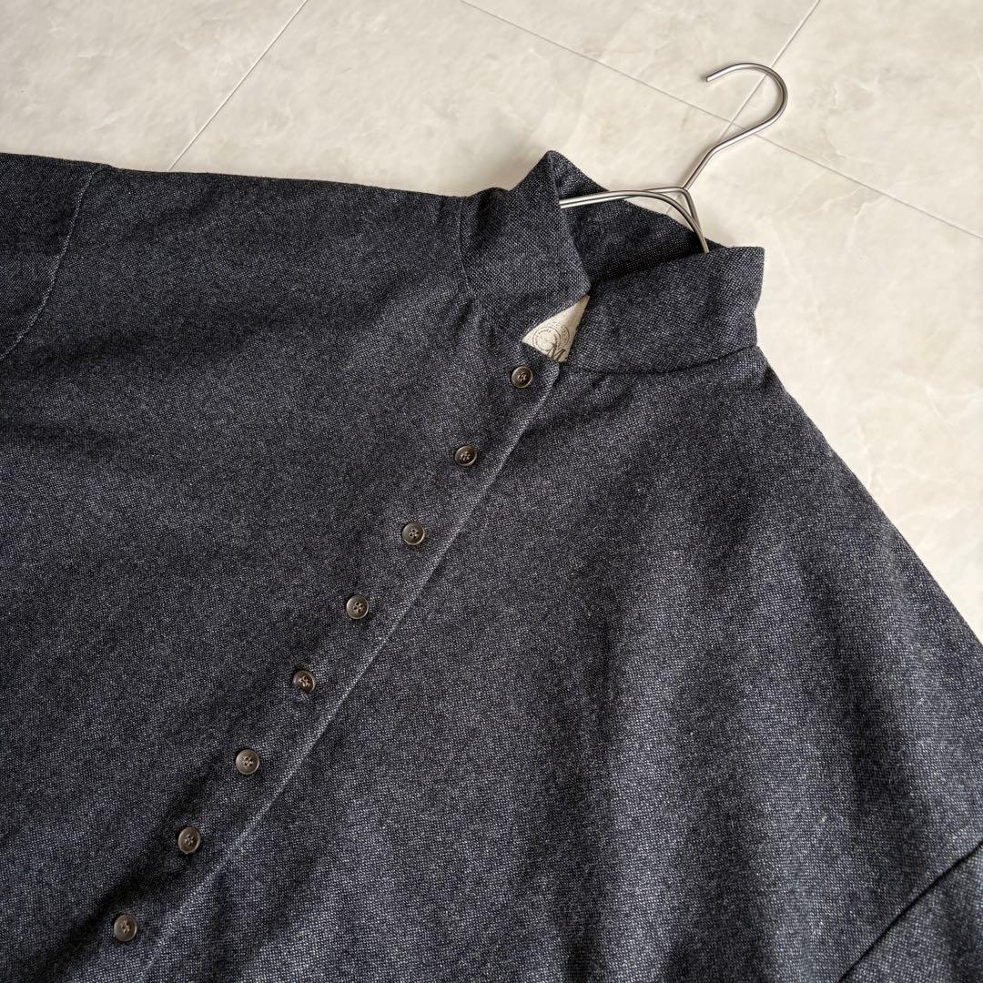 美品✨ 08Mab ウール混スタンドカラージャケット チャコール ショート F