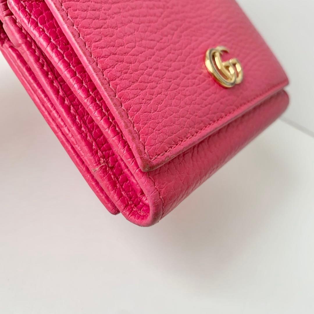 【GUCCI】グッチ　三つ折り財布　コンパクトウォレット　GGマーモント