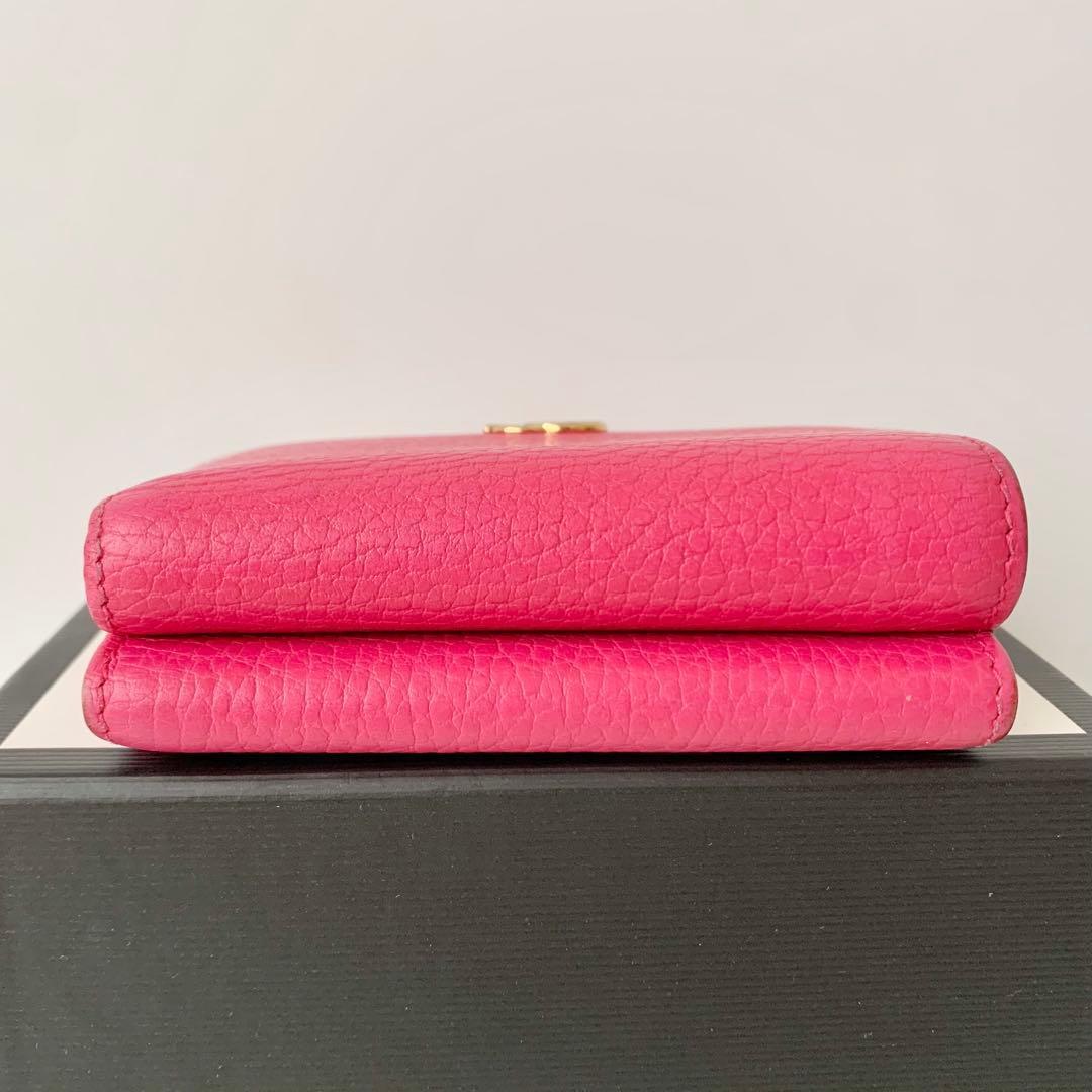 【GUCCI】グッチ　三つ折り財布　コンパクトウォレット　GGマーモント