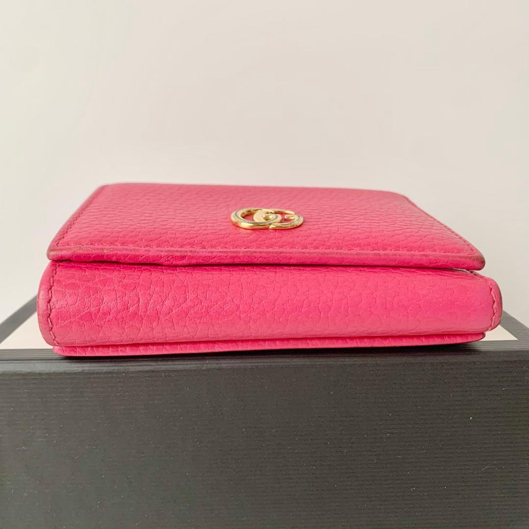 【GUCCI】グッチ　三つ折り財布　コンパクトウォレット　GGマーモント