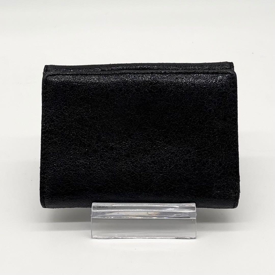 【美品】 GIVENCHY レザー 2つ折り財布 がま口 ロゴ金具 ブラック