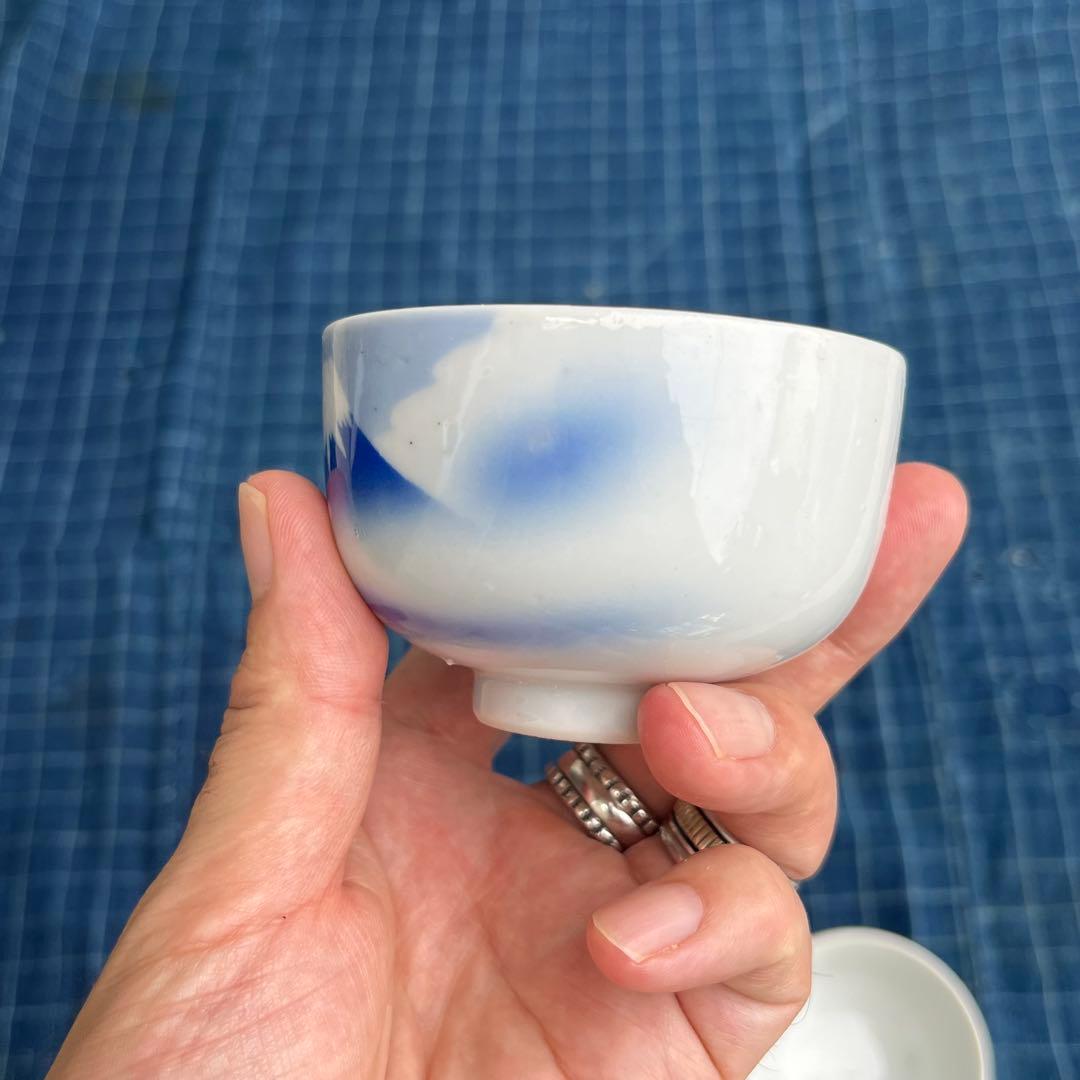 統制陶器　富士山② ふじさん湯呑み　五個セット