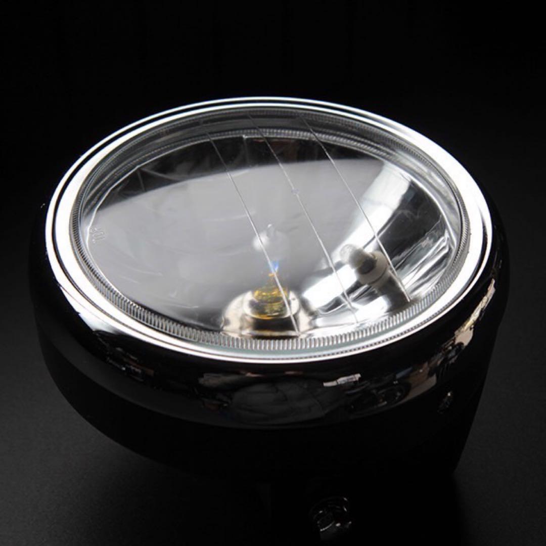 【222】新品 マルチリフレクター ヘッドライト 汎用 黒ケース ガラスレンズ