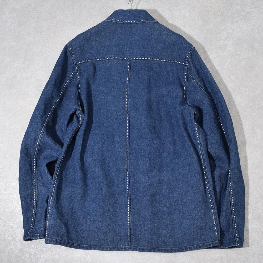 初期 90s ポールスミス 麻デニム 刺し子 リネン カバーオール インディゴ