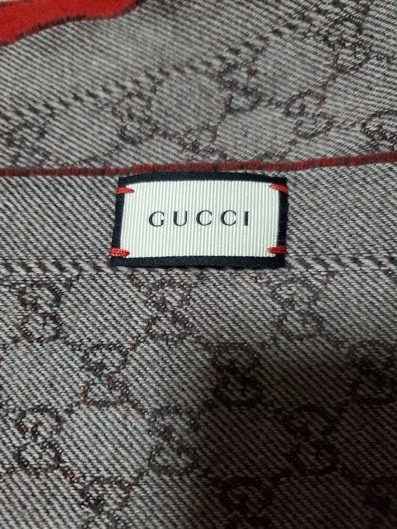 GUCCI GGパターン マフラー グレー/レッド