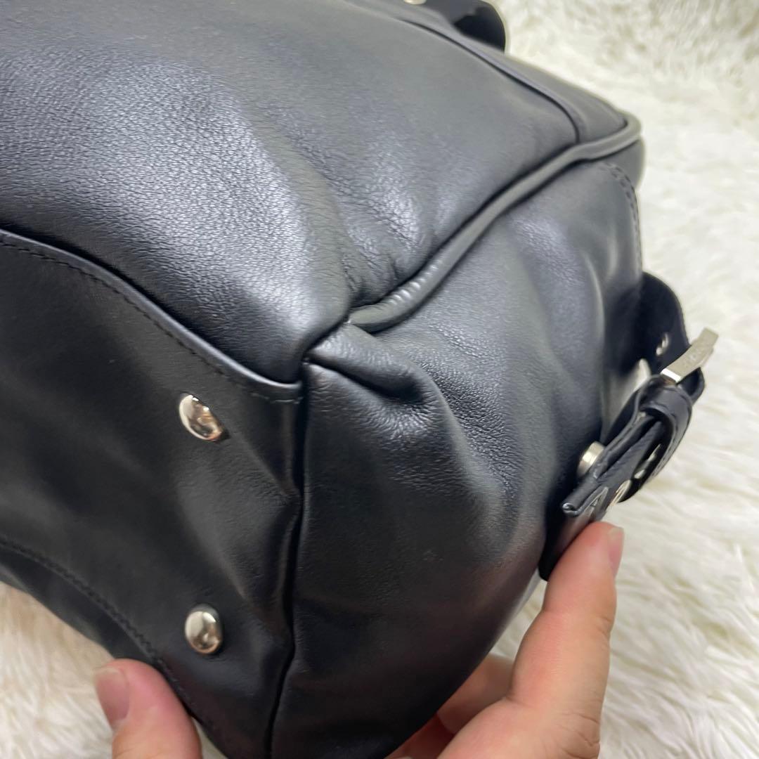 【美品】ロンシャン トートバッグ ボストンバッグ Y2K レザー ブラック