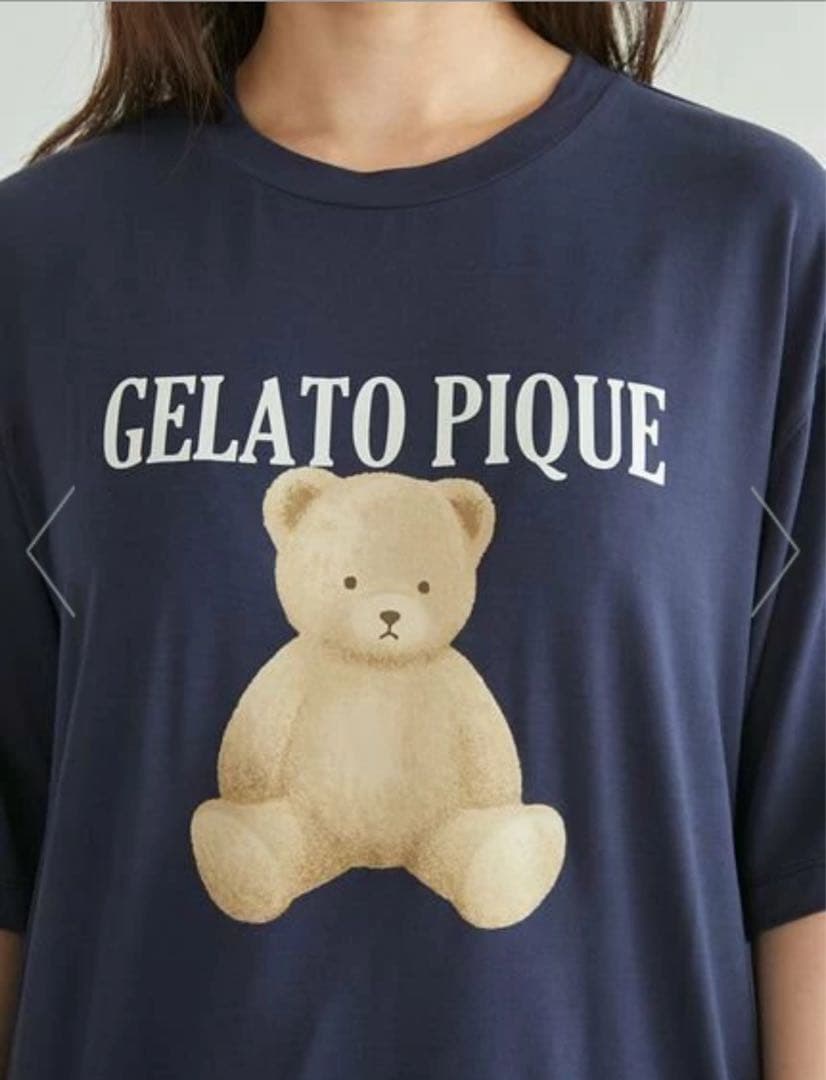 ジェラートピケ ベアワンポイントTシャツ&ストライプショートパンツセット