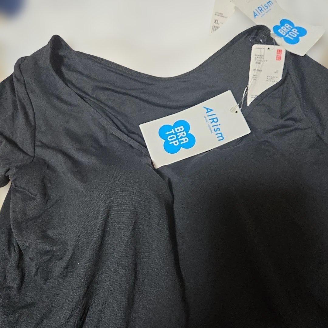 ユニクロ　エアリズム　ブラUネックT(半袖)ブラトップ　XL　新品タグ付