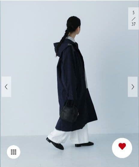 【未使用品】かぐれ　コットンフードラグランコート　ネイビー　2026S