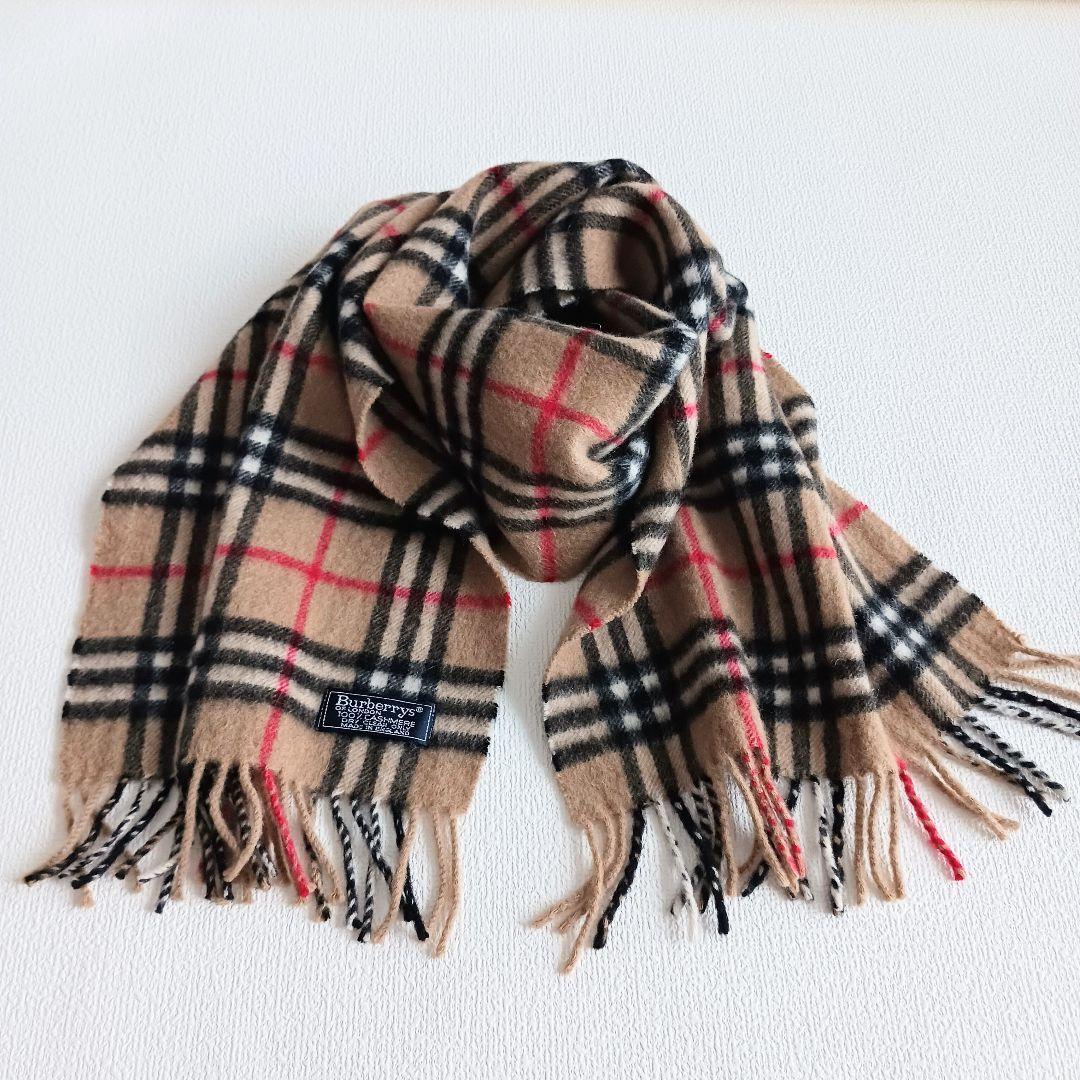 美品✨バーバリー カシミヤ100% ノバチェック マフラー
