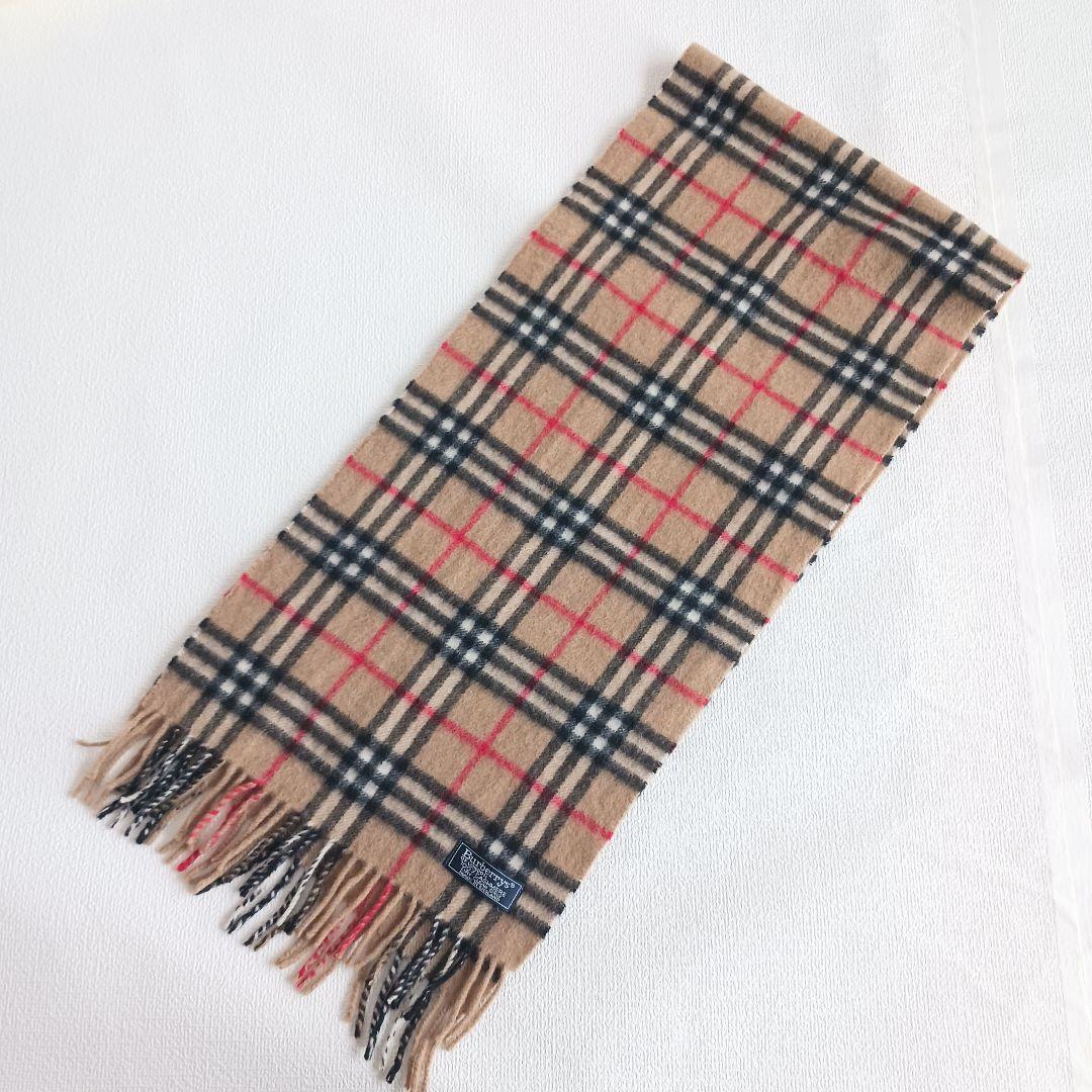 美品✨バーバリー カシミヤ100% ノバチェック マフラー