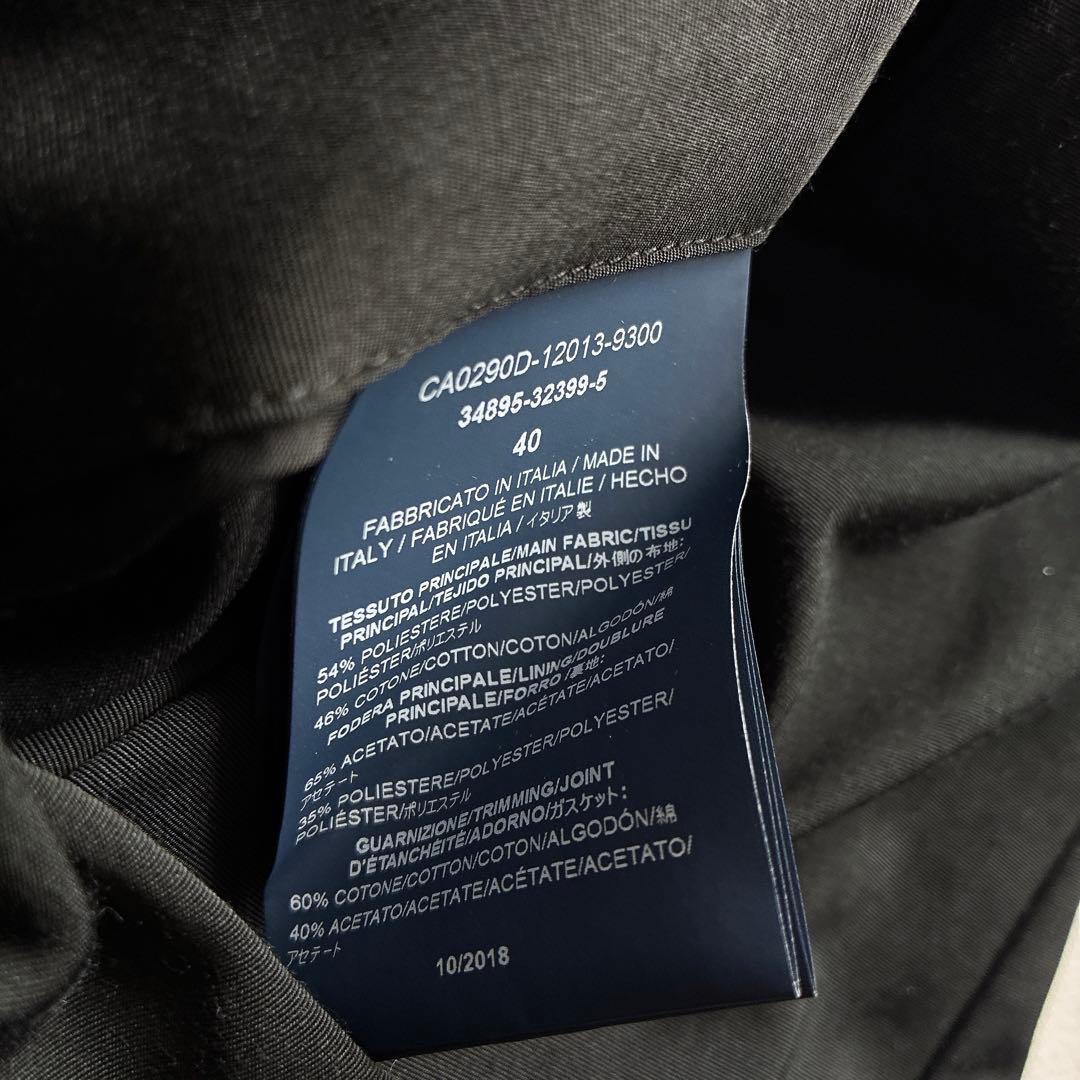 美品 HERNO ヘルノ ノーカラーコート スプリングコート 40 ブラック 黒