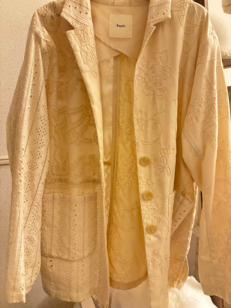 ジャケット・アウター eaphi patchwork embroidery lace jacket