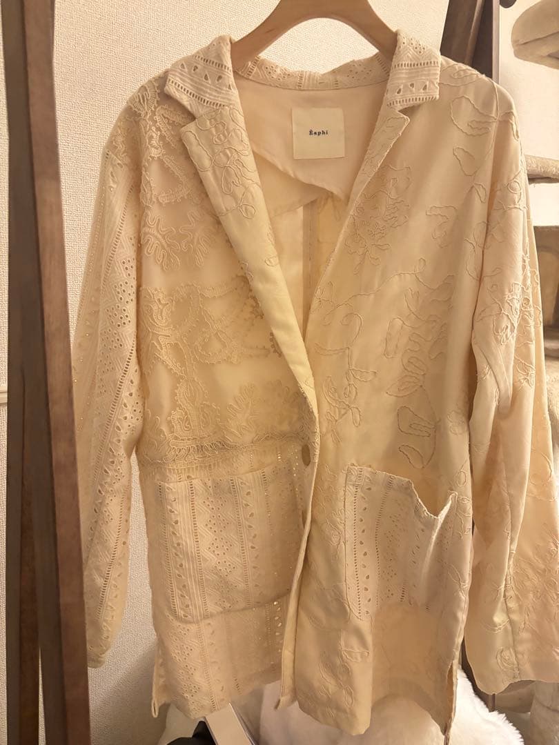 ジャケット・アウター eaphi patchwork embroidery lace jacket