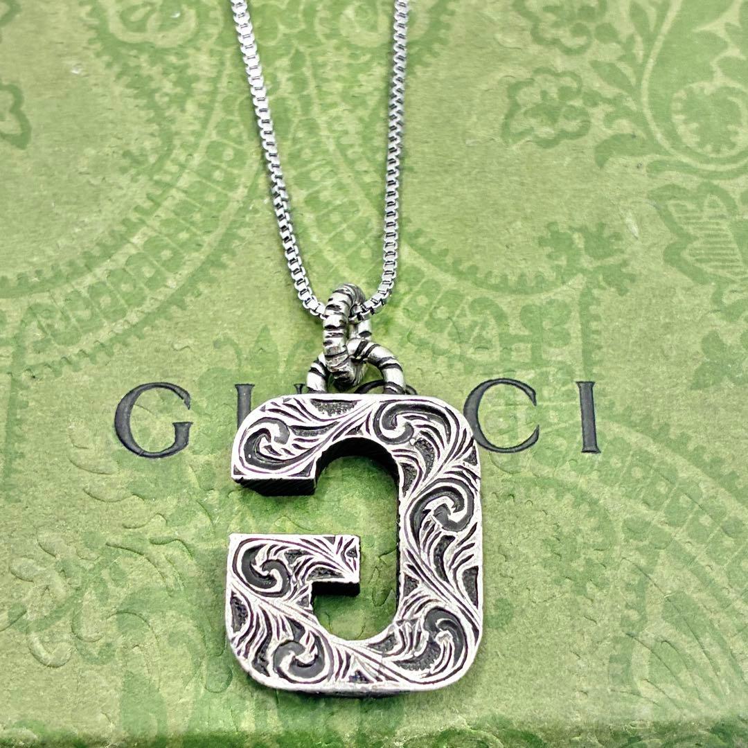 【希少】グッチ　イニシャル　G　ネックレス　アルファベット　シルバー