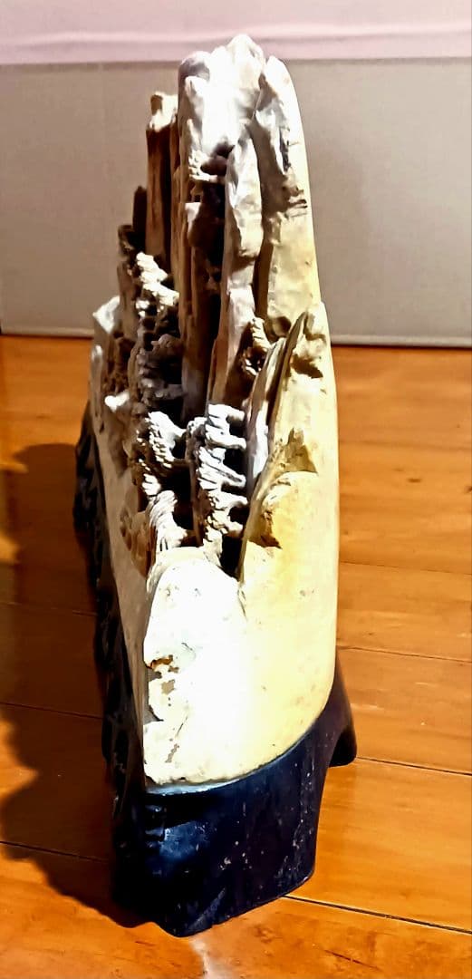 寿山石 山水風景彫刻 特大 高さ26cm 巾52.5cm 重量10kg 天然石