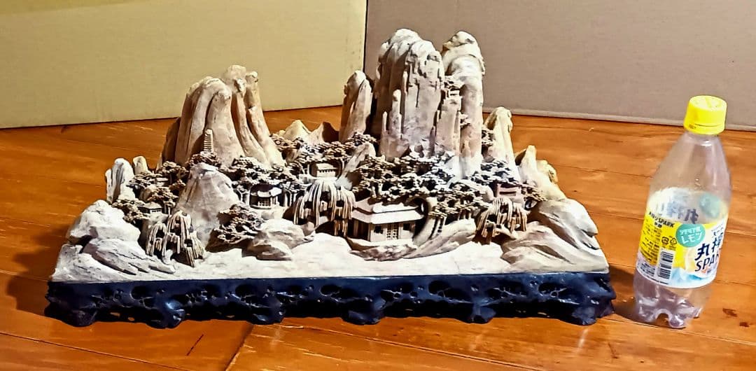 寿山石 山水風景彫刻 特大 高さ26cm 巾52.5cm 重量10kg 天然石