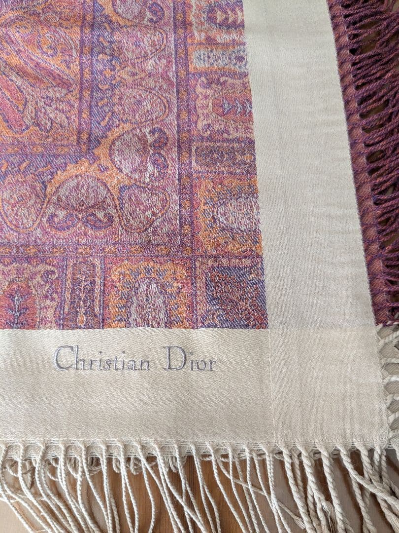 美品　Christian Dior クリスチャンディオール　ストール 紫系