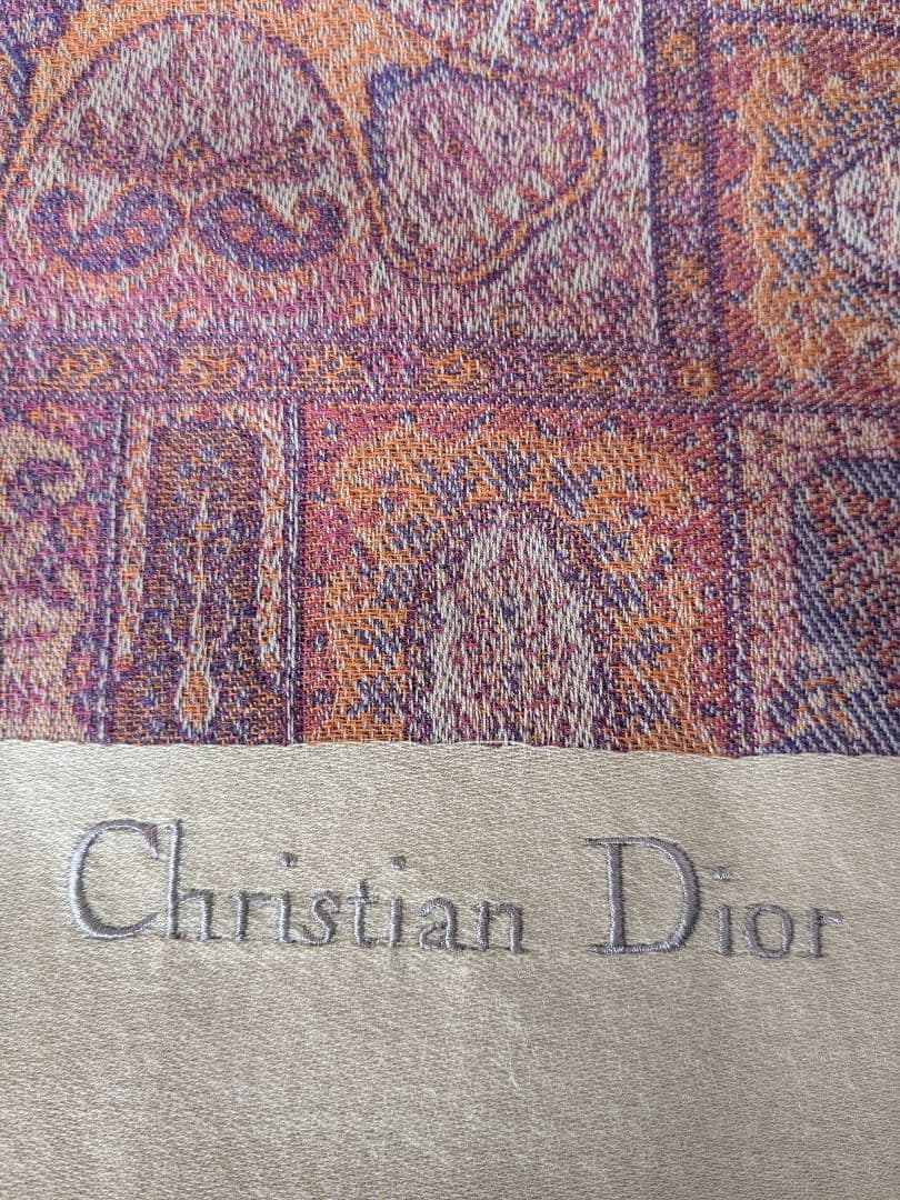 美品　Christian Dior クリスチャンディオール　ストール 紫系