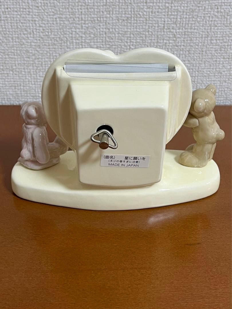 くまさんの写真立て付き Timney陶器オルゴール (曲：星に願いを)