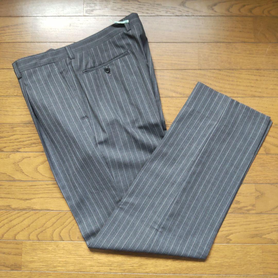 セール！【美品・訳有】【ランバン】スーツ 上下 【日本製】グレー 縦縞