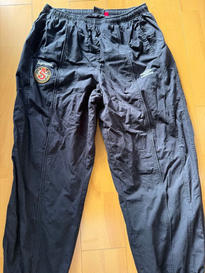 Supreme Umbro ブラックトラックパンツ L