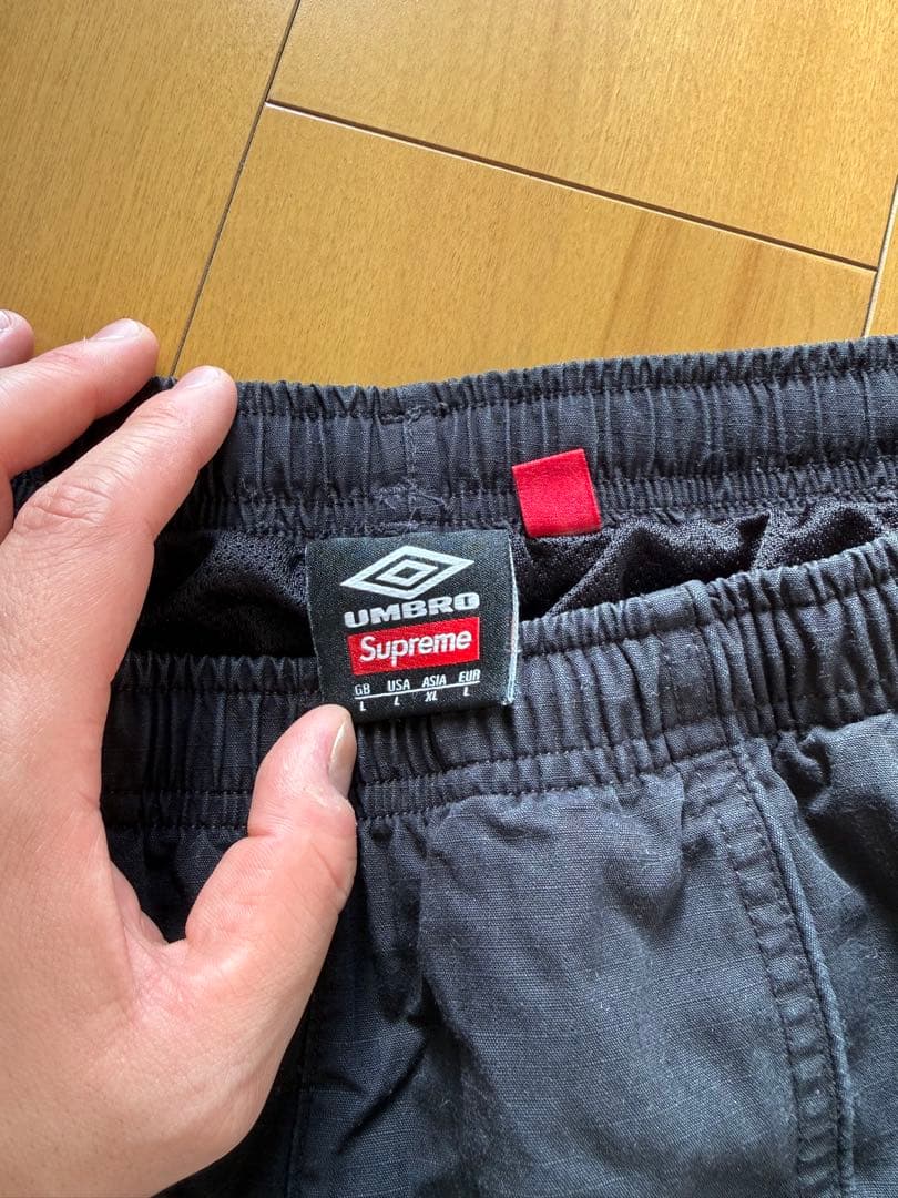 Supreme Umbro ブラックトラックパンツ L