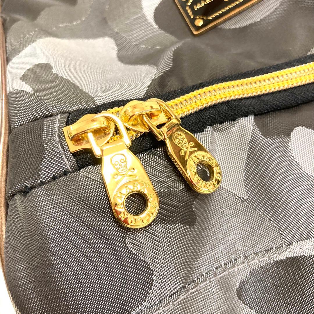極美品★MARK & LONA カモフラ　シューズケース　ナイロン　スカル
