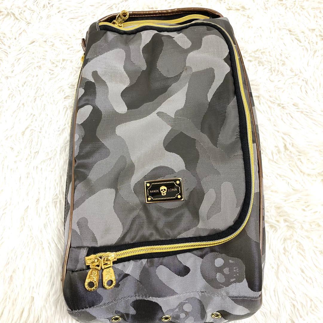 極美品★MARK & LONA カモフラ　シューズケース　ナイロン　スカル